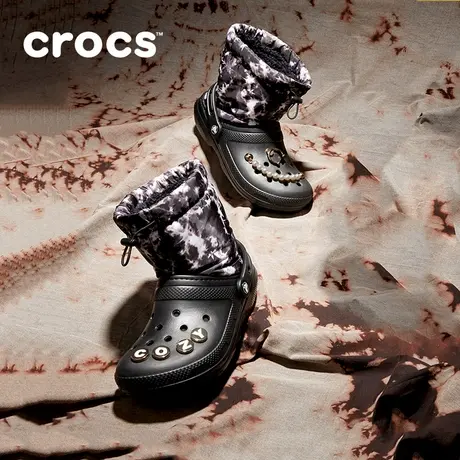 Crocs女靴 卡骆驰经典扎染印花蓬蓬暖靴|207328商品大图