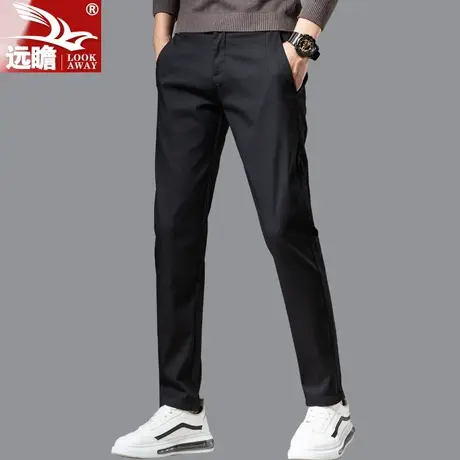裤子男休闲裤春秋季2022新款直筒修身小脚青年男士百搭黑色西装裤商品大图