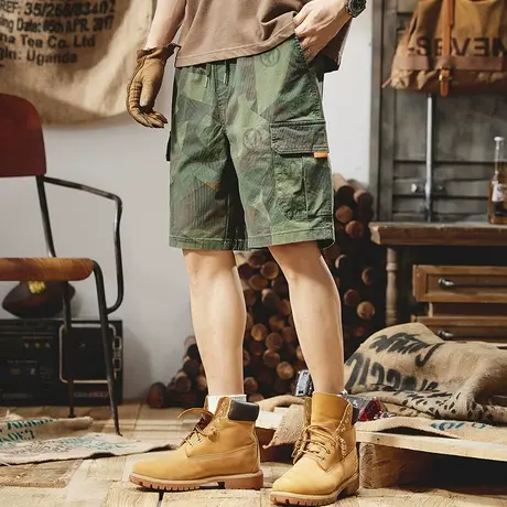 Modi Nick/摩帝尼克男士短裤休闲夏季复古宽松日系五分裤时尚潮流商品大图