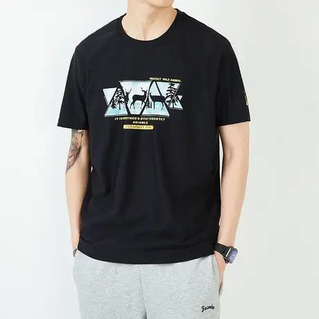 夏季薄款男士短袖T恤夏天内搭情侣装男装夏装2023新款潮牌上衣服商品大图