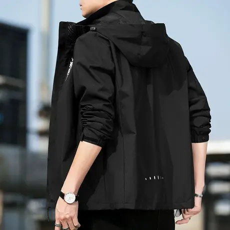 外套男士春秋季2022新款工装休闲宽松夹克潮牌韩版痞帅秋装冲锋衣商品大图