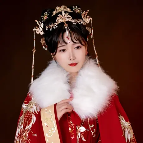 如梦霓裳汉服斗篷毛领短毛领图片