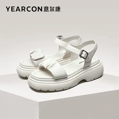 意尔康女鞋官方旗舰店凉鞋女夏季百搭休闲一字带断码图片