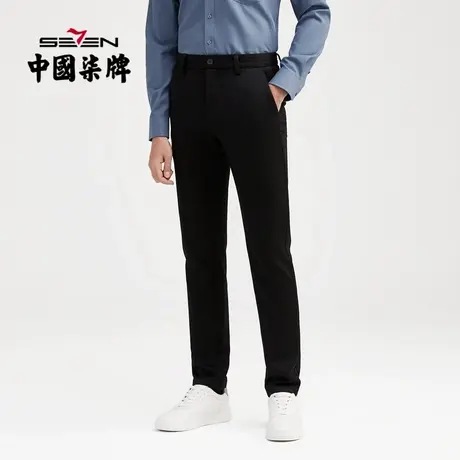 【含羊毛】柒牌清仓休闲长裤男2021秋季时尚青年休闲商务直筒裤子商品大图