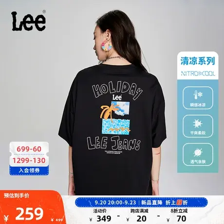 Lee商场同款23新品Oversize印花凉感女短袖T恤潮LWT005139200图片