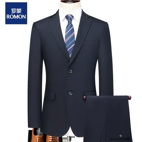 罗蒙西服套装男商务休闲韩版修身职业正装婚礼结婚伴郎西装两件套商品大图