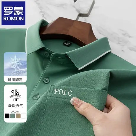 罗蒙高端刺绣POLO衫男士短袖t恤休闲商务翻领半袖口袋款保罗衫N2Z图片