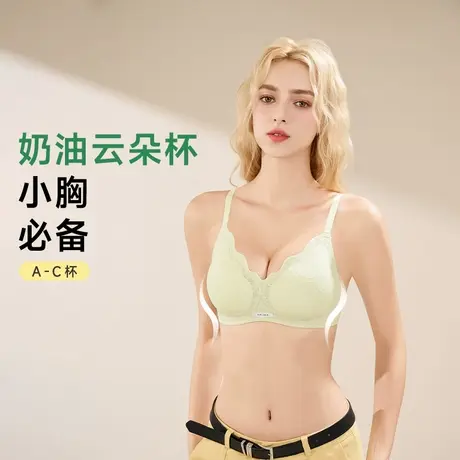内衣女小胸聚拢大胸显小裸感花瓣边舒适轻薄光面无钢圈软支撑文胸商品大图