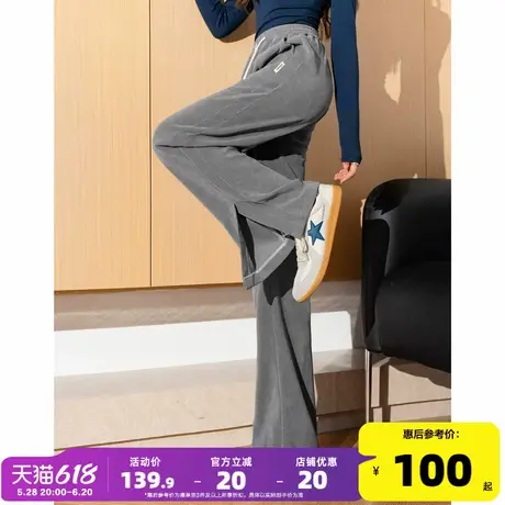 唐狮2025秋冬新款休闲裤女窄版宽松显瘦雪尼尔保暖灯芯绒阔腿裤kz图片