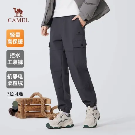 王俊凯同款骆驼工装裤男女士2025新款秋冬季加绒保暖防泼水徒步裤商品大图