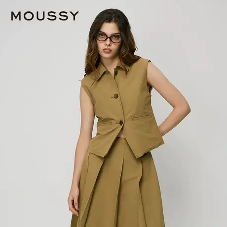 MOUSSY 夏季新品复古爷爷风通勤西装背心外套女010HAS30-1591图片