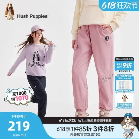暇步士童装女童三防长裤秋冬装新款大童休闲裤子儿童加绒运动裤商品大图