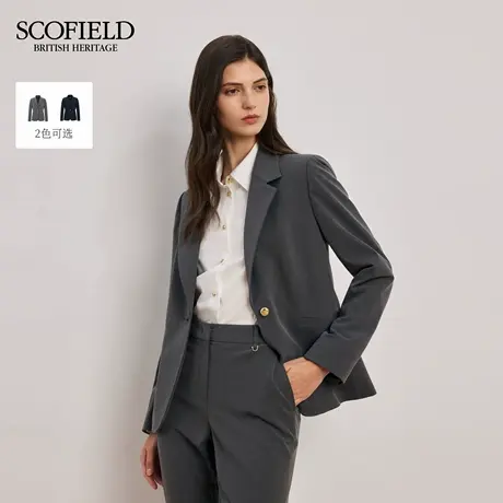 Scofield女装商务风单粒扣正肩西装外套挺括垫肩2025秋季新品商品大图