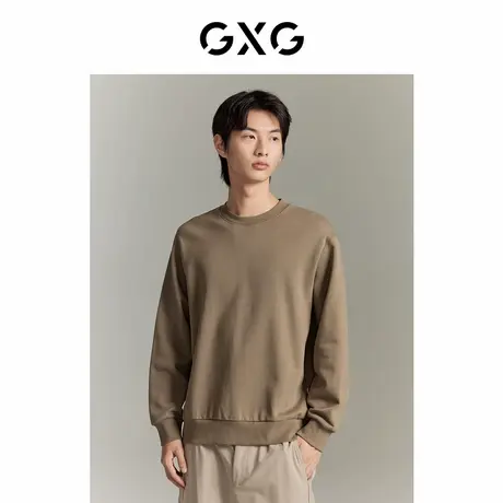GXG男装  三色重磅挺阔晕染印花圆领卫衣休闲GEX13114663（1）商品大图