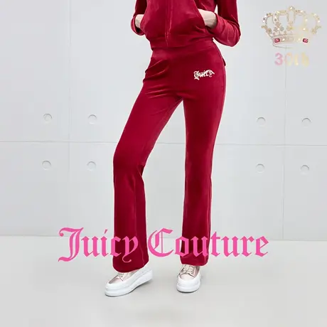 Juicy Couture【30周年系列】橘滋25秋新款零压弹力丝绒休闲裤女商品大图