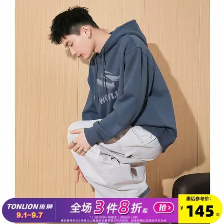 唐狮2025春秋季新款连帽卫衣男生宽松帽衫美式上衣男ins外套潮牌P商品大图