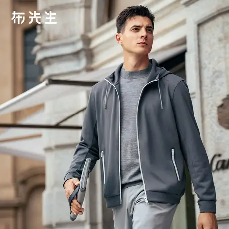 MrBu布先生减龄连帽针织外套2025秋冬新款珠地肌理开衫男BT16953商品大图