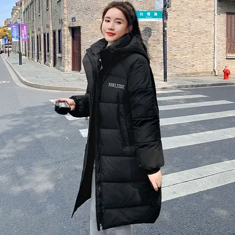 羽绒棉服女中长款过膝2023冬季新款韩版棉袄宽松加厚棉衣外套保暖图片