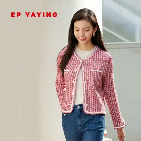 [红色小香风]EP YAYING雅莹女装 短款优雅针织外套 商场同款9183A商品大图
