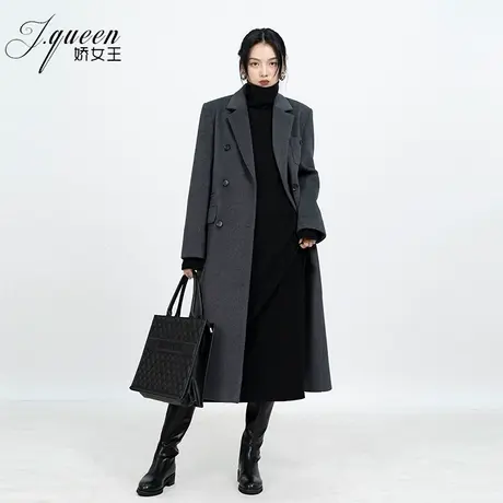 毛呢大衣女冬季新款加厚时尚复古气质高级感宽松呢子长款西装外套商品大图