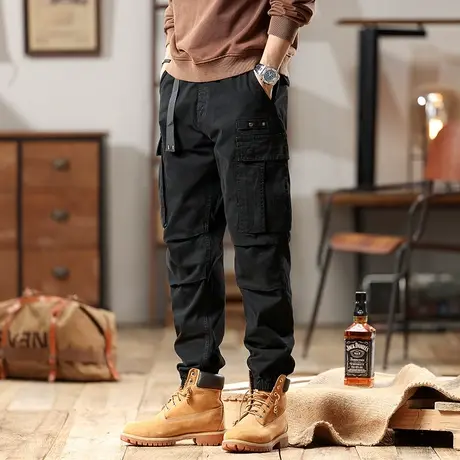 男款裤子大码宽松时尚工装裤男百搭男生长裤舒适潮流长裤工装裤商品大图