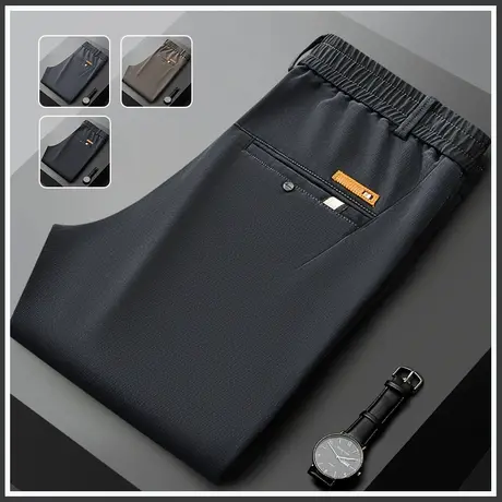 2024年新款男士春季黑色正装西裤春秋款修身小脚休闲裤子春天男裤商品大图