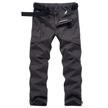 春秋厚款多口袋休闲裤男士宽松工装裤直筒纯棉工作裤大码全棉耐磨图片