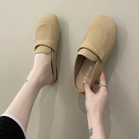 永希女鞋软底外穿包头拖鞋女2024年夏季新款百搭凉拖鞋复古穆勒鞋商品大图