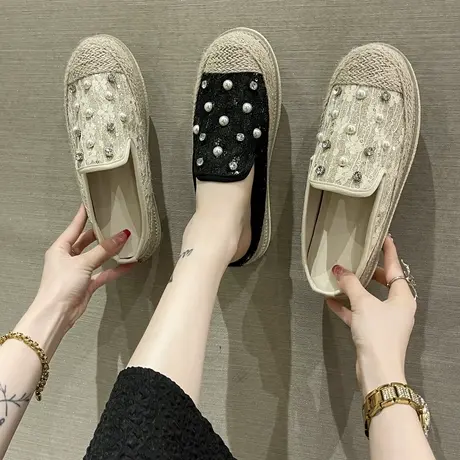 欧货半拖鞋女新款渔夫鞋夏季外穿2024新款孕妇懒人一脚蹬包头凉拖商品大图