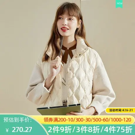 秋水伊人2022新款冬季宽松轻薄休闲羽绒服2A110图片