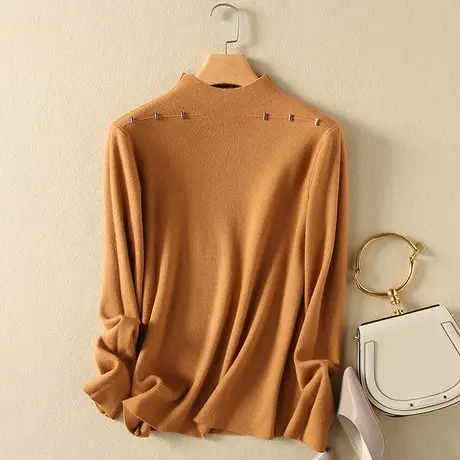半高领毛衣套头打底衫女春装2024年新款内搭爆款百搭洋气针织衫女商品大图