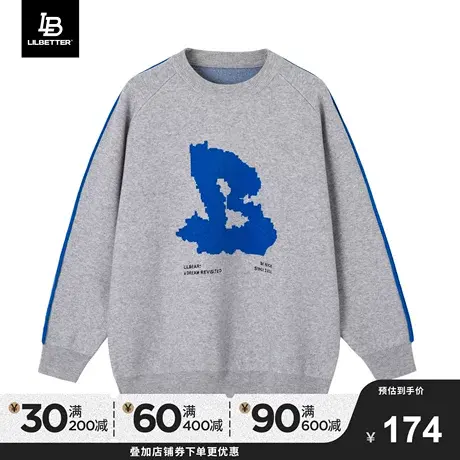 Lilbetter圆领毛衣男秋冬季新款潮牌宽松毛线衣服加厚打底针织衫商品大图