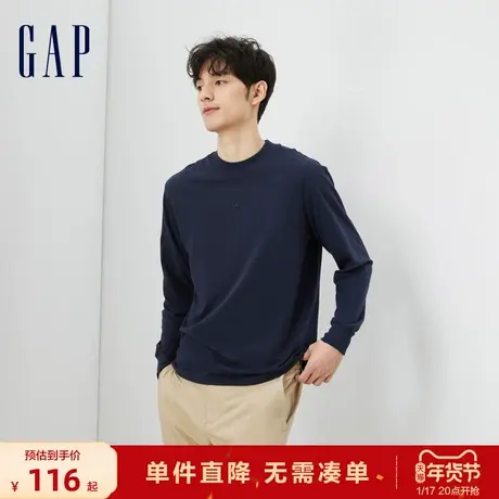 【断码优惠】Gap男装秋季新款运动时尚长袖T恤纯棉打底衫810626商品大图