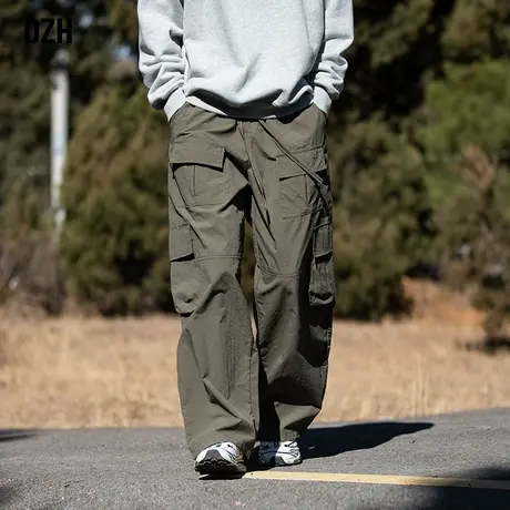 男士户外工装冲锋裤男春秋运动裤2024新款长裤子直筒休闲裤伞兵裤商品大图