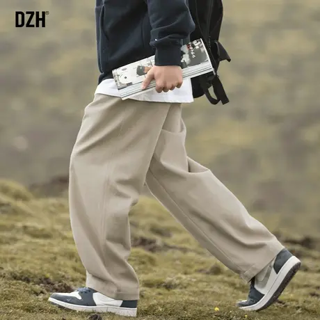 男生卡其色裤子男美式潮牌工装裤男裤2024春季新款纯棉直筒休闲裤商品大图