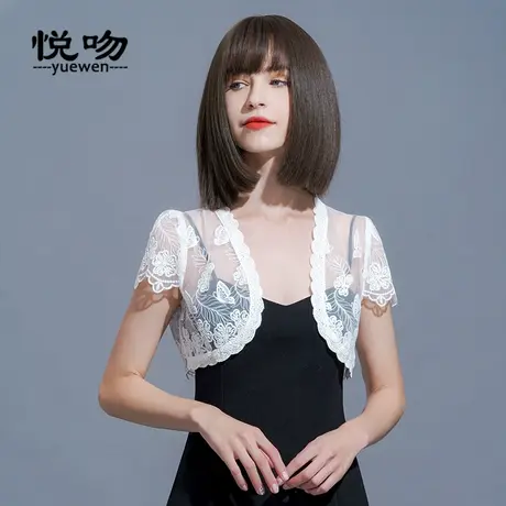 蕾丝小坎肩女短款薄短外套2023新款时尚裙子外搭短袖小披肩夏百搭商品大图