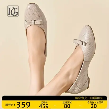 羊皮单鞋女平底坡跟内增高女鞋2023秋季新款舒适中老年妈妈鞋皮鞋商品大图