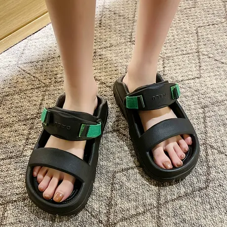 半拖女2023新款网红超火罗马凉鞋休闲居家露趾一脚蹬厚底超软拖鞋图片