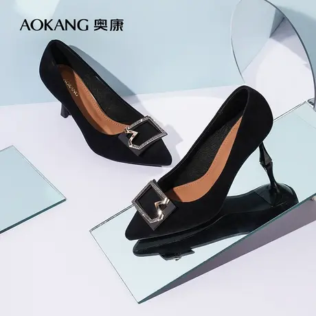 【门店发货】奥康女鞋 2022秋季新款单鞋细高跟尖头气质百搭商务图片