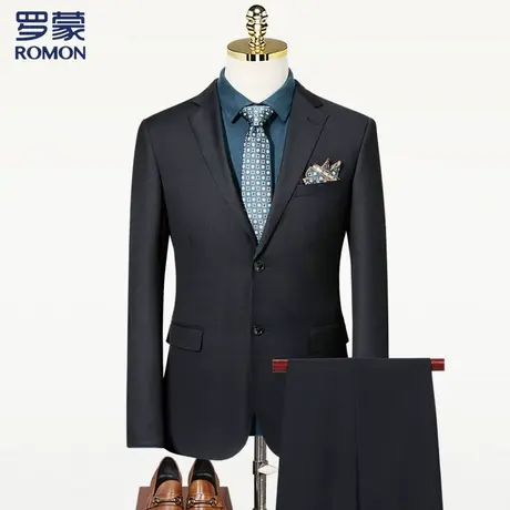 罗蒙男士西装含羊毛商务通勤职业结婚礼服西装套装男商品大图