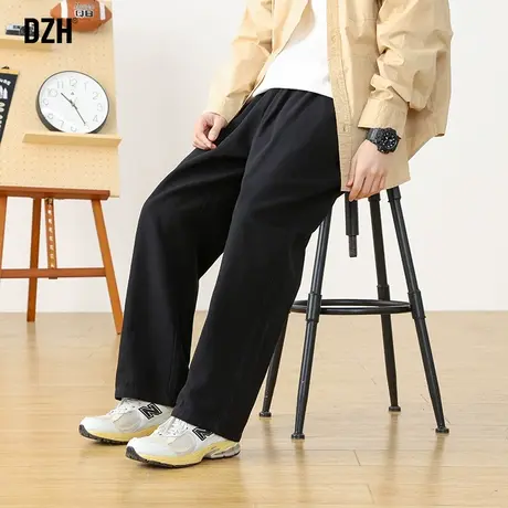 黑色休闲裤男士宽松潮牌春秋纯棉运动裤男休闲长裤2023新款直筒裤商品大图