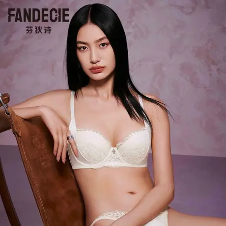 芬狄诗商场同款内衣女性感蕾丝大胸显小薄杯软支撑文胸FB00568图片
