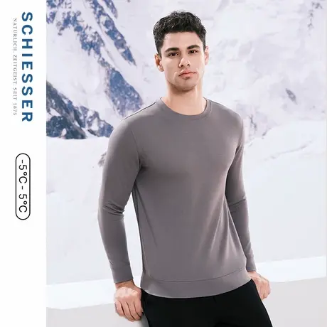 SCHIESSER舒雅男士棉莫代尔亲肤圆领保暖上衣秋衣打底衫23983Q商品大图