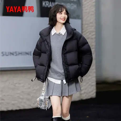 YAYA鸭鸭2025冬季新款时尚休闲百搭加厚保暖女士短款羽绒服外套图片