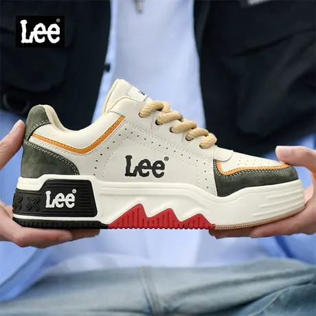 Lee男鞋2025新款夏季网面运动休闲鞋子男士厚底真皮板鞋透气潮鞋图片
