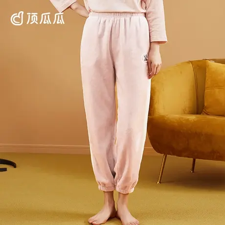 顶瓜瓜秋冬睡裤女士2022年款冬收脚法兰绒家居裤时尚sy图片