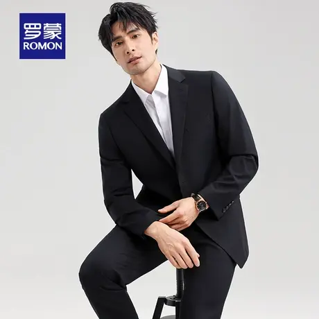 罗蒙男士商务休闲西服套装2025秋季新款抗皱免烫职业正装通勤西装图片