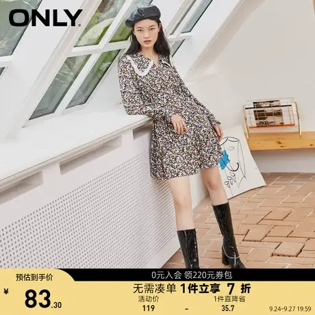 ONLY奥莱夏季泡泡袖印花A字收腰小妖精裙连衣裙女图片