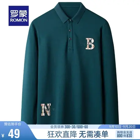 【直降】罗蒙男士长袖T恤衫2023秋季潮流上衣青年时尚休闲POLO衫图片