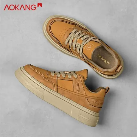 奥康休闲板鞋男款2025新款秋季男士运动鞋男款增高百搭时尚高级感图片